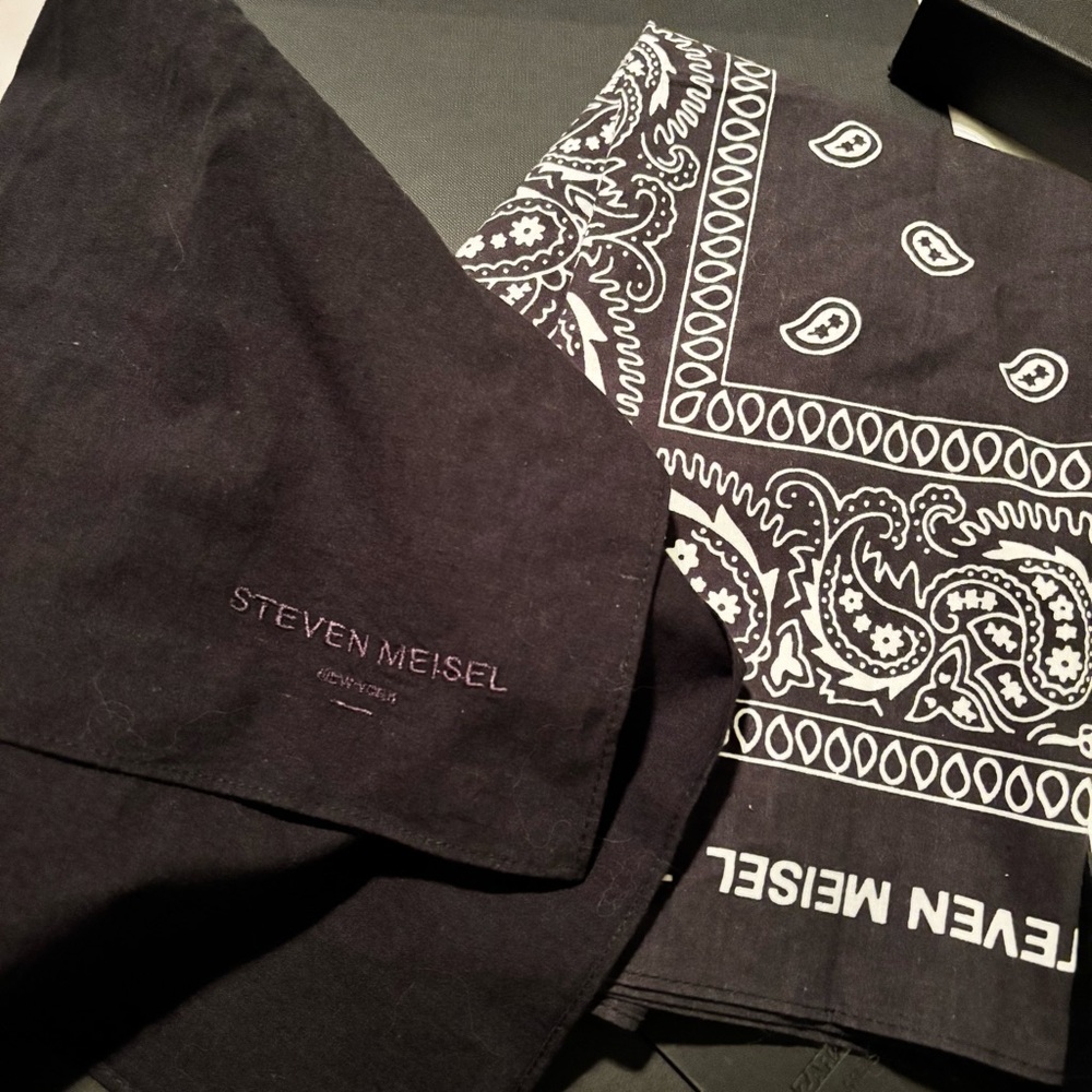 Two Zara Black and White Paisley Scarves